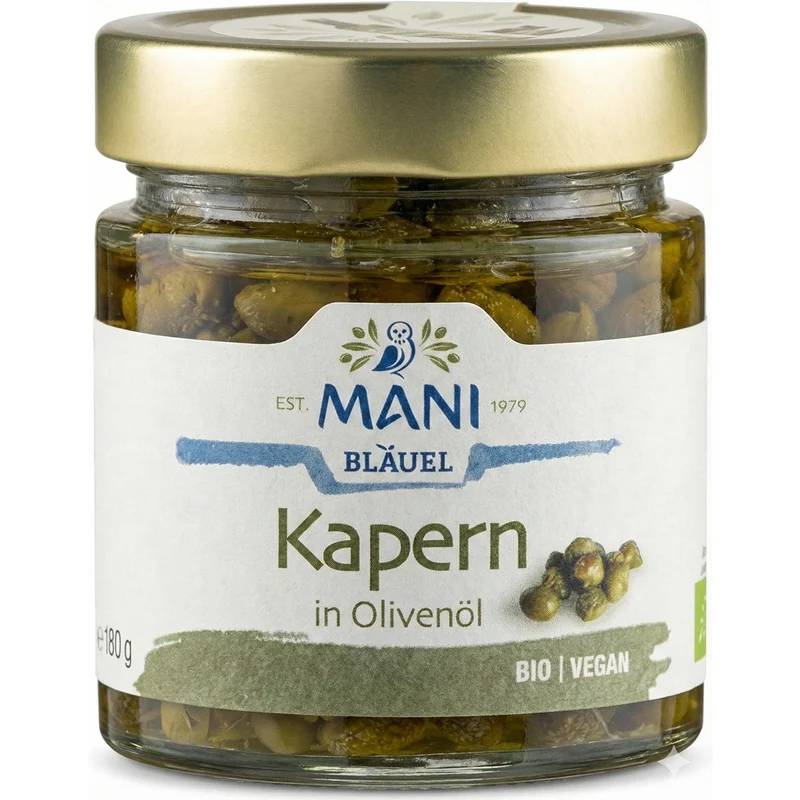 MANI ΜΑΝΙ Kapern in Olivenöl, bio 2x 180g