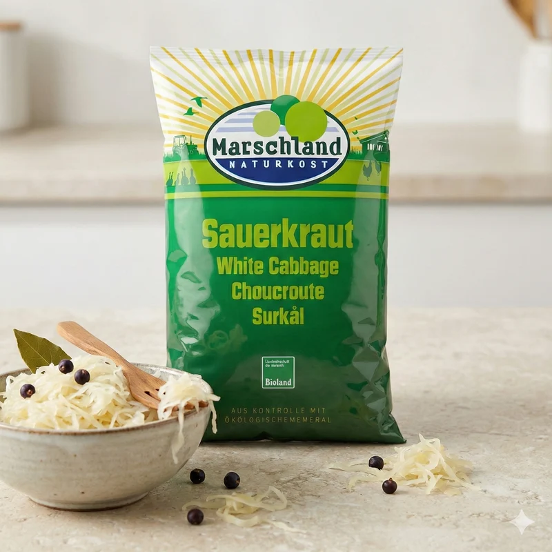 Marschland Naturkost Bioland Bio Sauerkraut im Folienbeutel - 520g