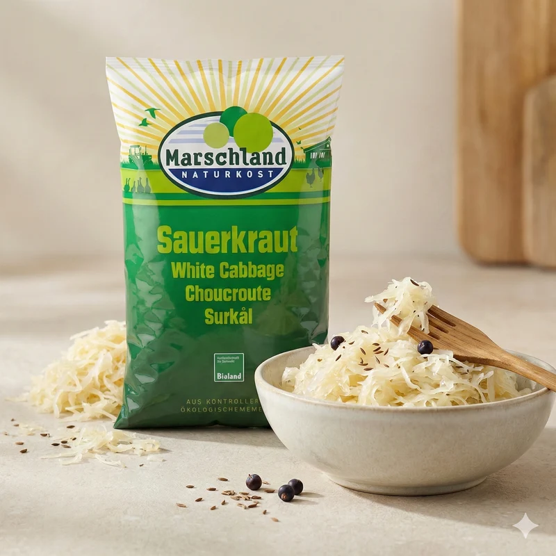 Marschland Naturkost Bioland Bio Sauerkraut im Folienbeutel - 520g