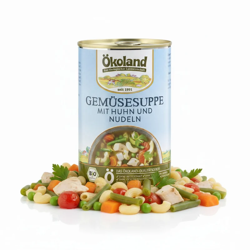 ÖKOLAND Gemüsesuppe mit Geflügel, (6 x 400 g)