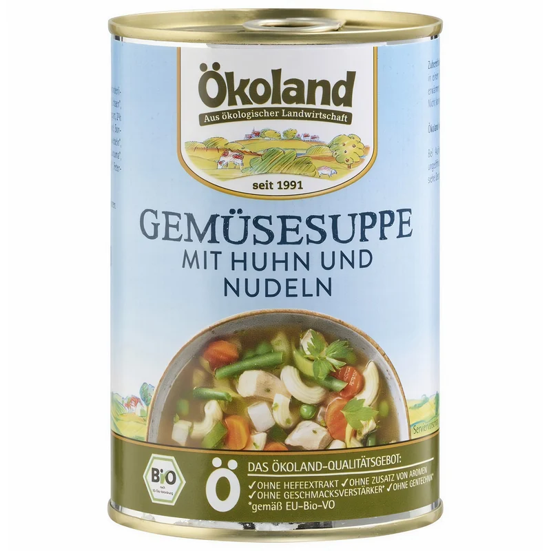ÖKOLAND Gemüsesuppe mit Geflügel, (6 x 400 g)