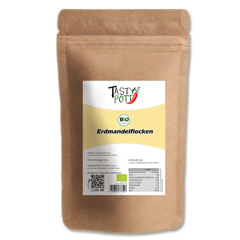 Tasty Pott Bio Erdmandel Flocken - 1kg - im Beutel