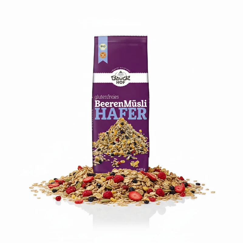 Bauckhof Bio Hafermüsli Beeren glutenfrei