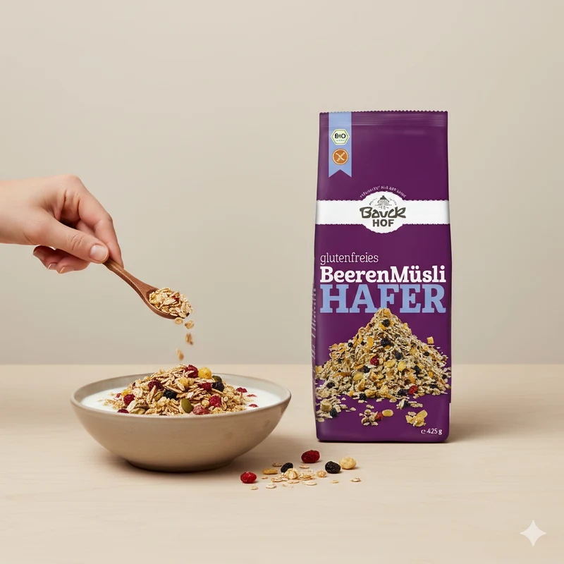 Bauckhof Bio Hafermüsli Beeren glutenfrei