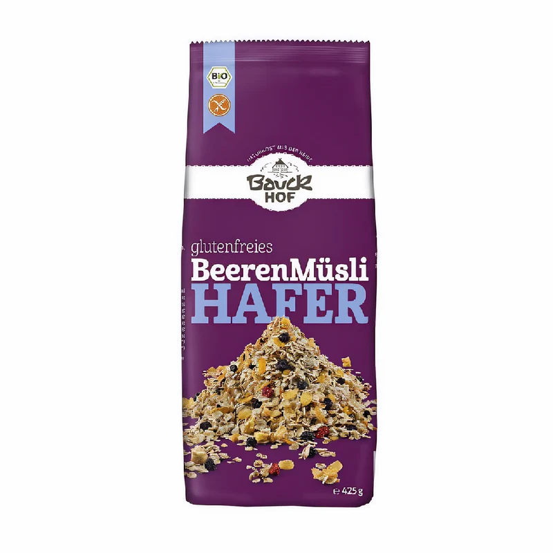 Bauckhof Bio Hafermüsli Beeren glutenfrei