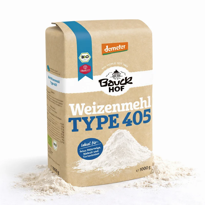 Bauckhof Bio Weizenmehl Type 405 Demeter - 6x 1kg