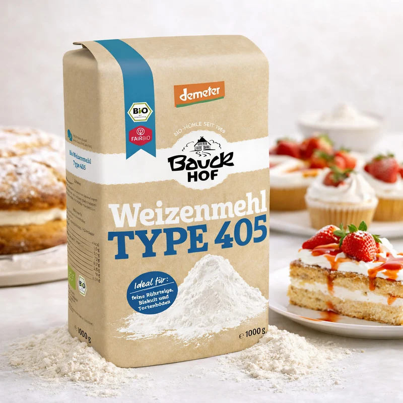 Bauckhof Bio Weizenmehl Type 405 Demeter - 6x 1kg