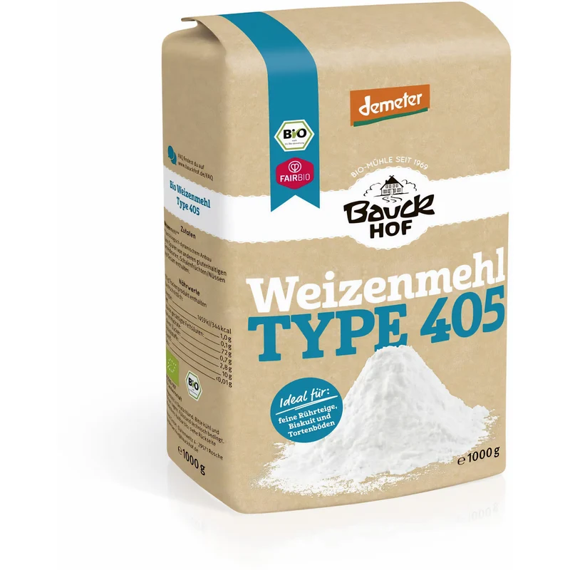 Bauckhof Bio Weizenmehl Type 405 Demeter - 6x 1kg