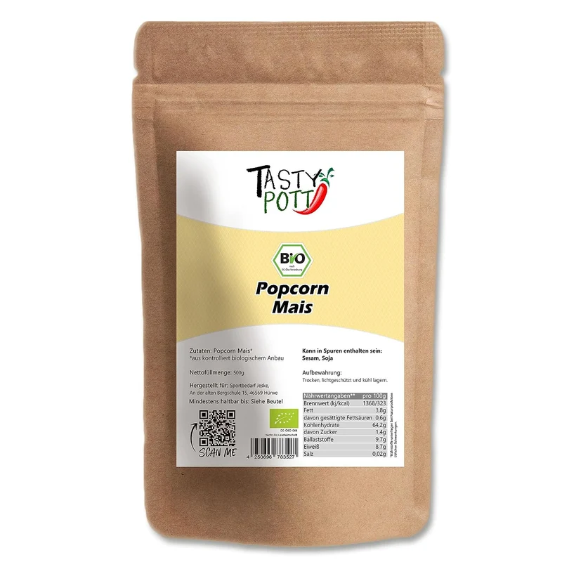 Tasty Pott Bio Popcorn Mais - im Beutel