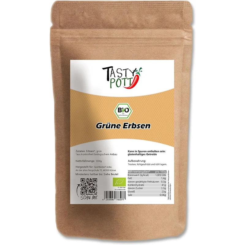 Tasty Pott bio Grüne Erbsen - im Beutel