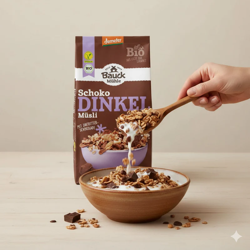 Bauckhof Bio Dinkel Müsli Schoko