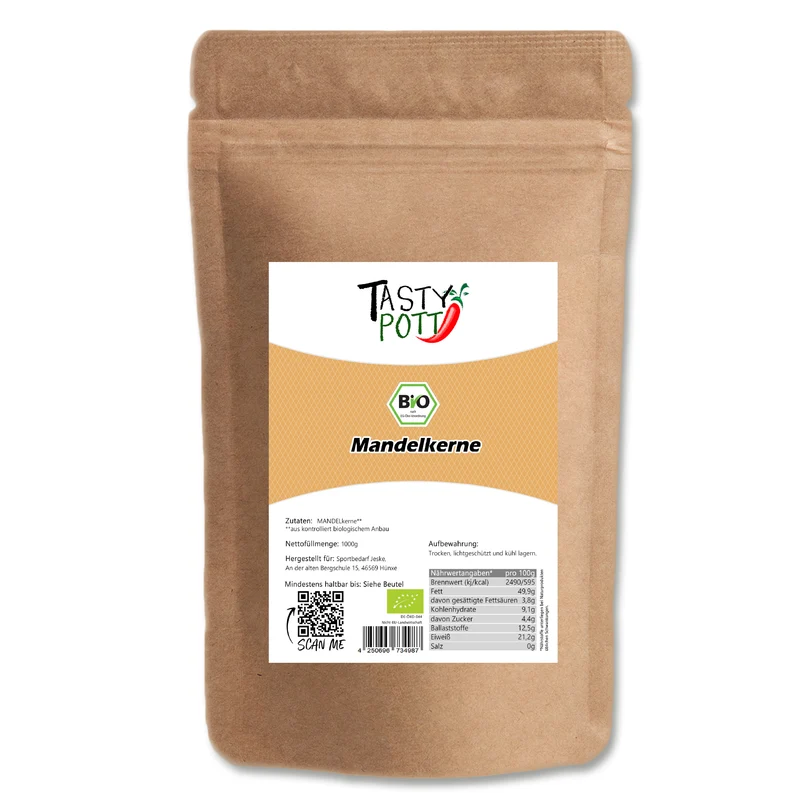 Tasty Pott Bio Mandelkerne - unbehandelt - im Beutel