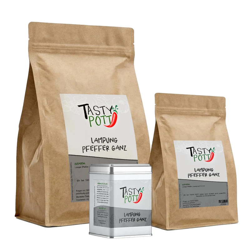 Tasty Pott Lampung Pfeffer ganz - Stangenpfeffer - im Beutel