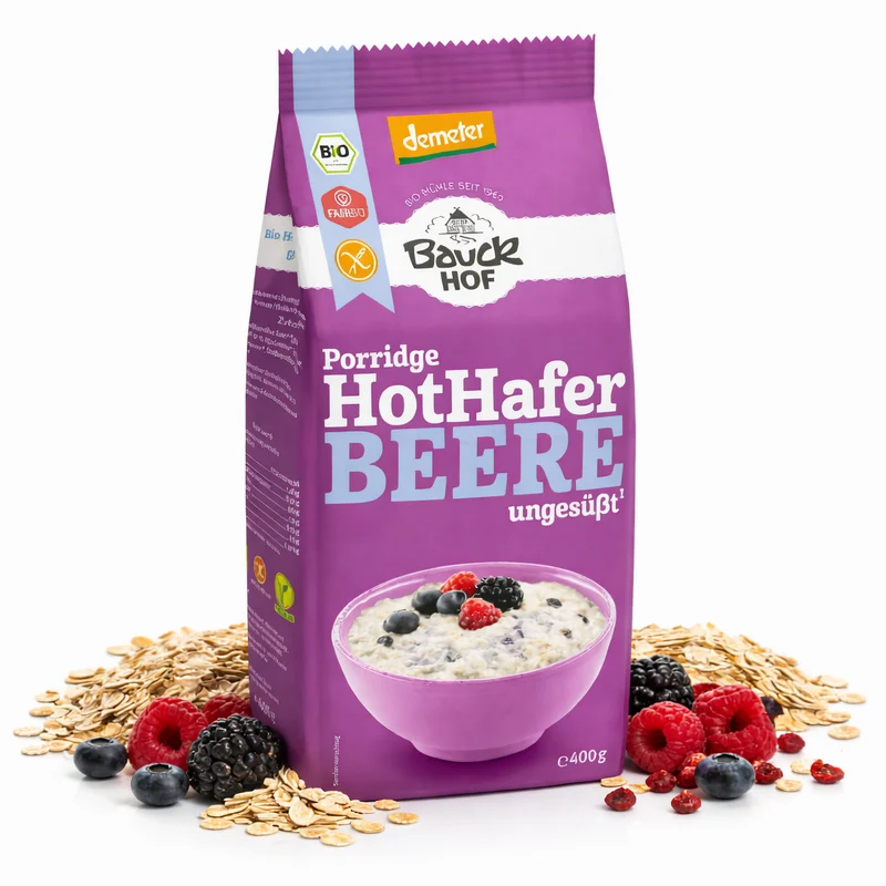 Bauckhof Bio Hot Hafer Beere glutenfrei Demeter - 400g