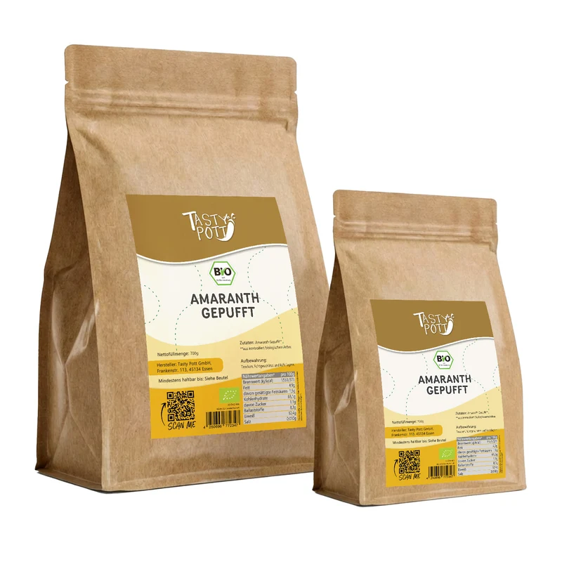 Tasty Pott Bio Amaranth gepufft - im Beutel