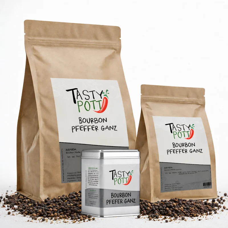 Tasty Pott Bourbon Pfeffer schwarz, ganz - im Beutel