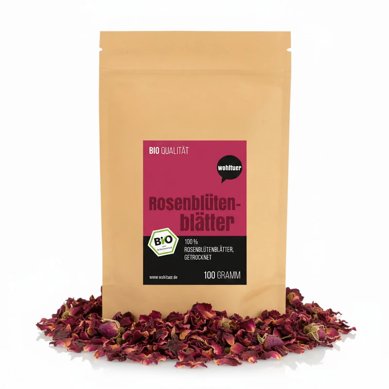 Wohltuer Bio Rosenblütenblätter für - Tee, Essenzen, Bädern und Küche - ab 100g