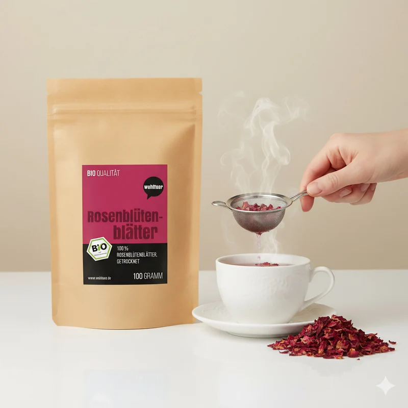 Wohltuer Bio Rosenblütenblätter für - Tee, Essenzen, Bädern und Küche - ab 100g