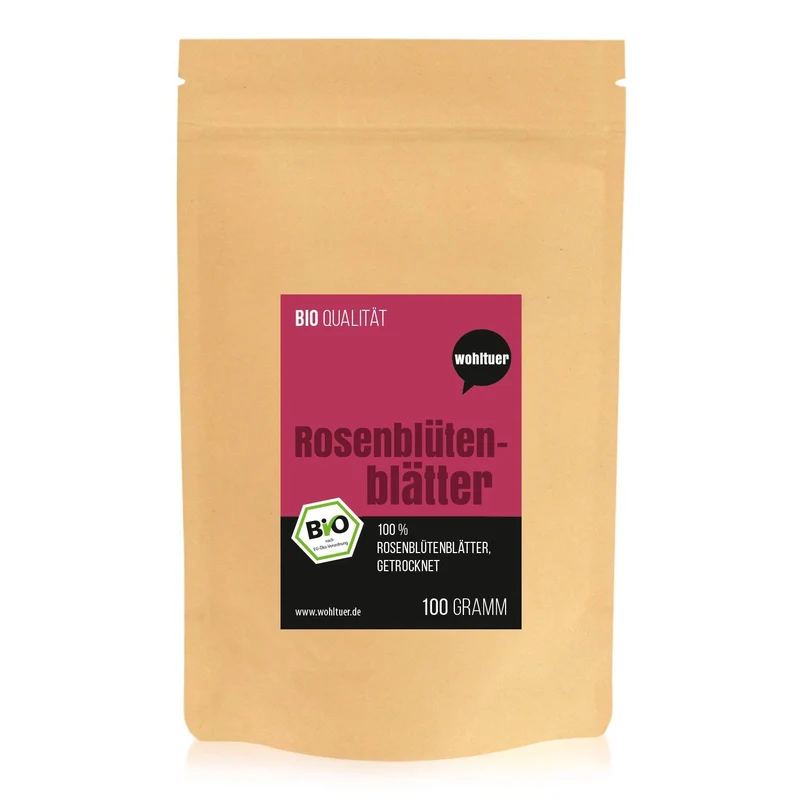 Wohltuer Bio Rosenblütenblätter für - Tee, Essenzen, Bädern und Küche - ab 100g