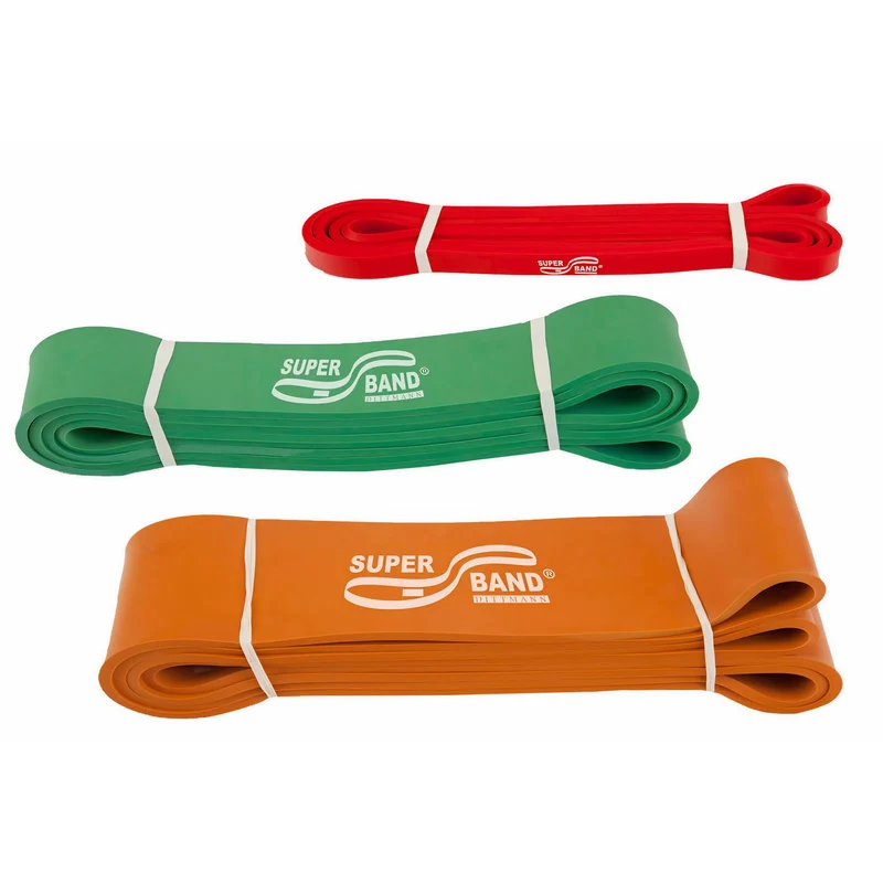 Dittmann SUPERBAND 3er Kombi Rot, Grün, Orange - Gymnastikband für Reha und Therapie