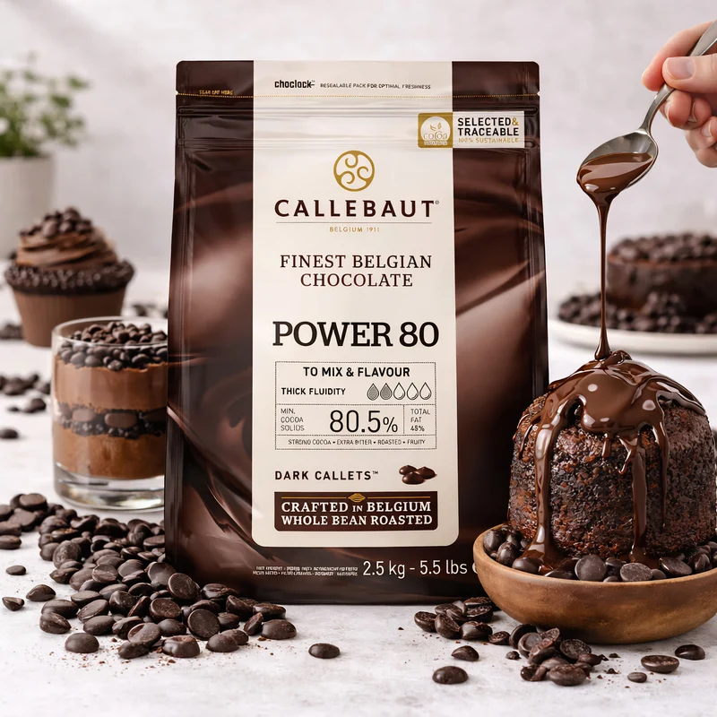 Callebaut POWER 80 Dunkle Schokoladenkuvertüre Callets 2,5KG