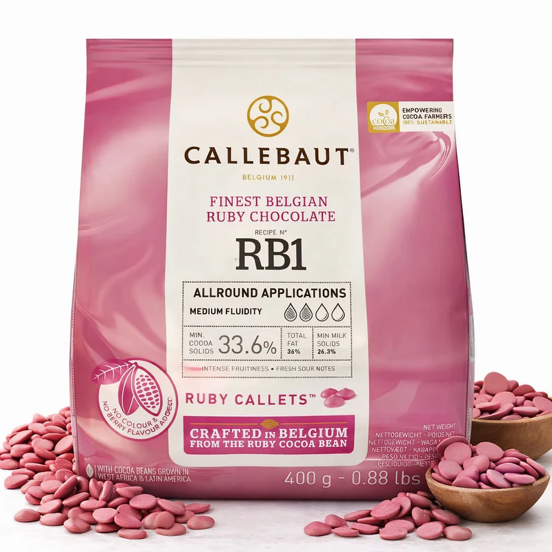 CALLEBAUT Receipe RB2 - Ruby Kuvertüre Callets, 43,6% Kakao
