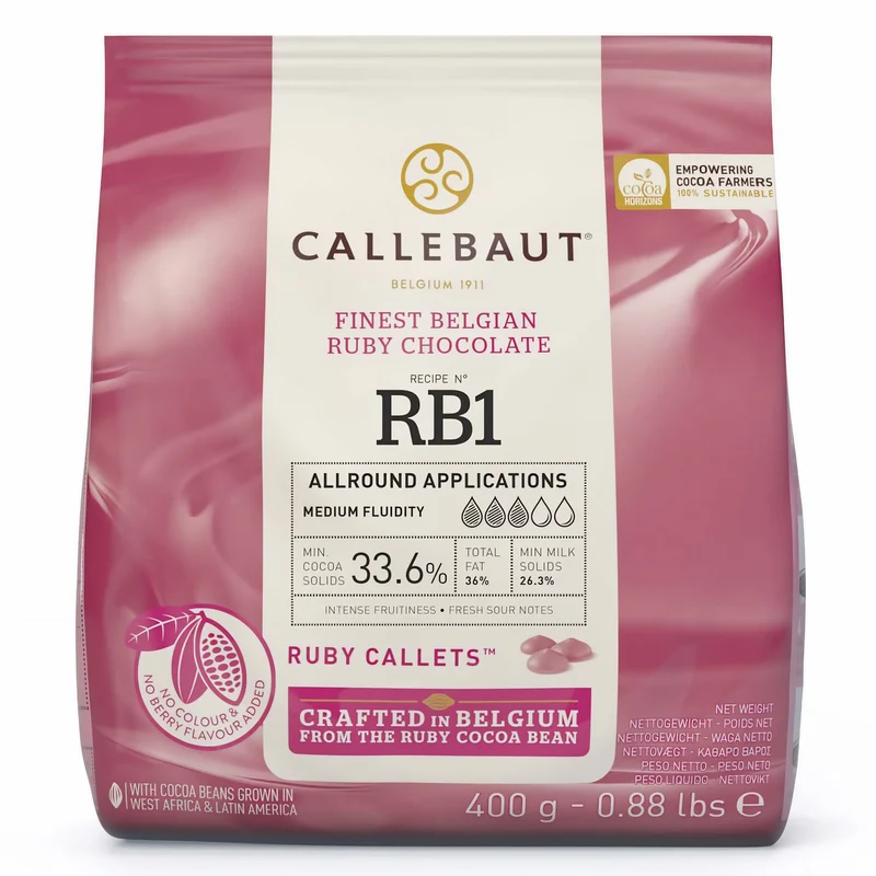 CALLEBAUT Receipe RB2 - Ruby Kuvertüre Callets, 43,6% Kakao