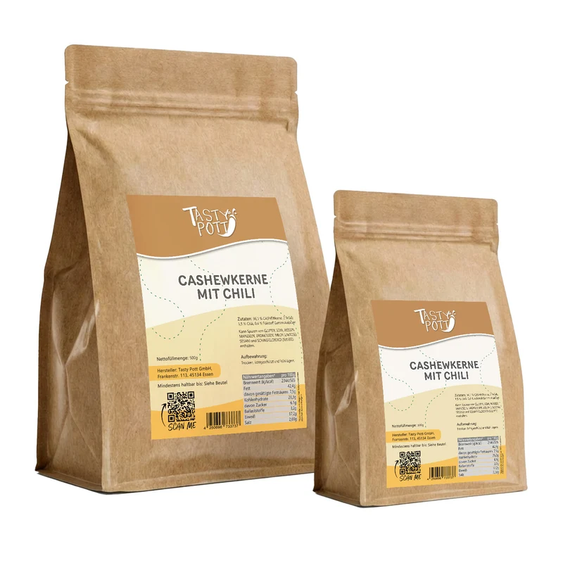 Tasty Pott Cashewkerne Chili geröstet und gesalzen - im Beutel