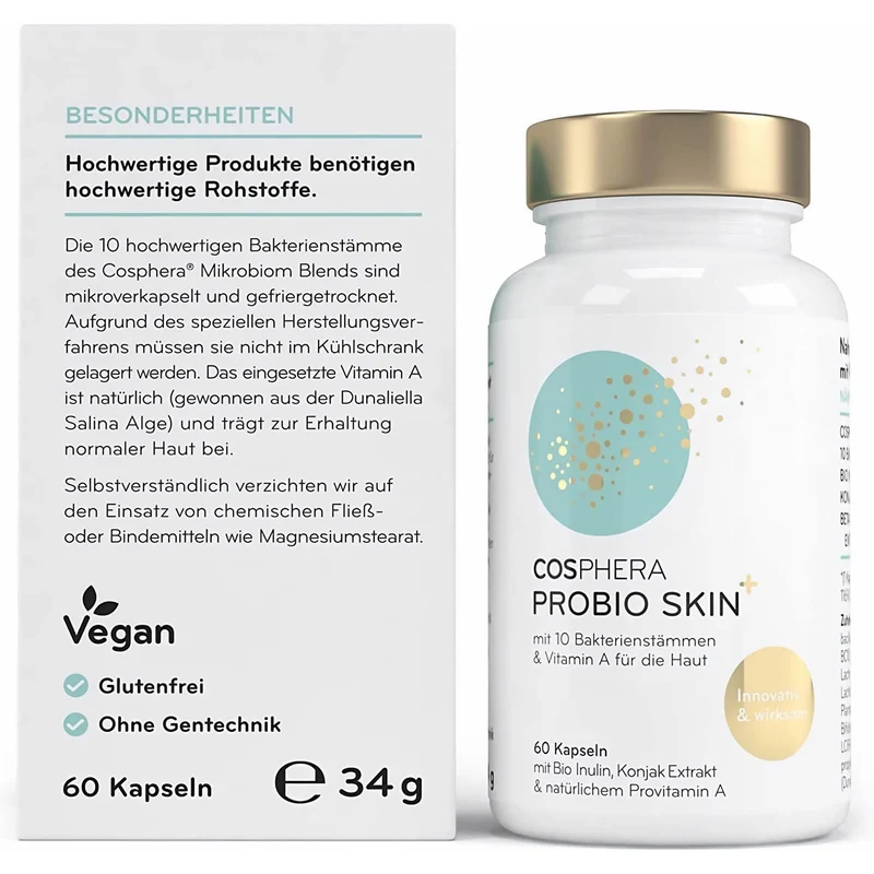 Cosphera - Probio Skin Kapseln - Hochdosiertes Probiotikum 60 Kapseln