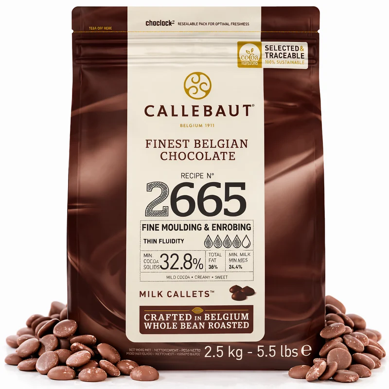 CALLEBAUT Receipe No. 2665 - Kuvertüre Callets, Vollmich Schokolade, 32,8% Kakao 2,5kg