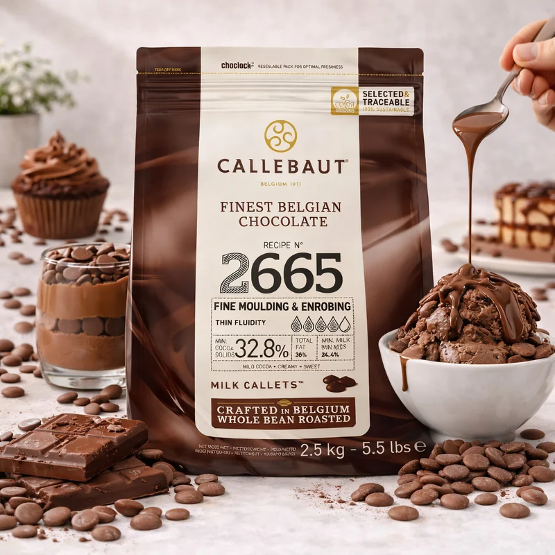 CALLEBAUT Receipe No. 2665 - Kuvertüre Callets, Vollmich Schokolade, 32,8% Kakao 2,5kg