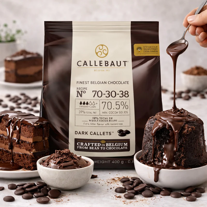 CALLEBAUT Receipe No. 70-30-38 Kuvertüre Callets, 70% Kakao -