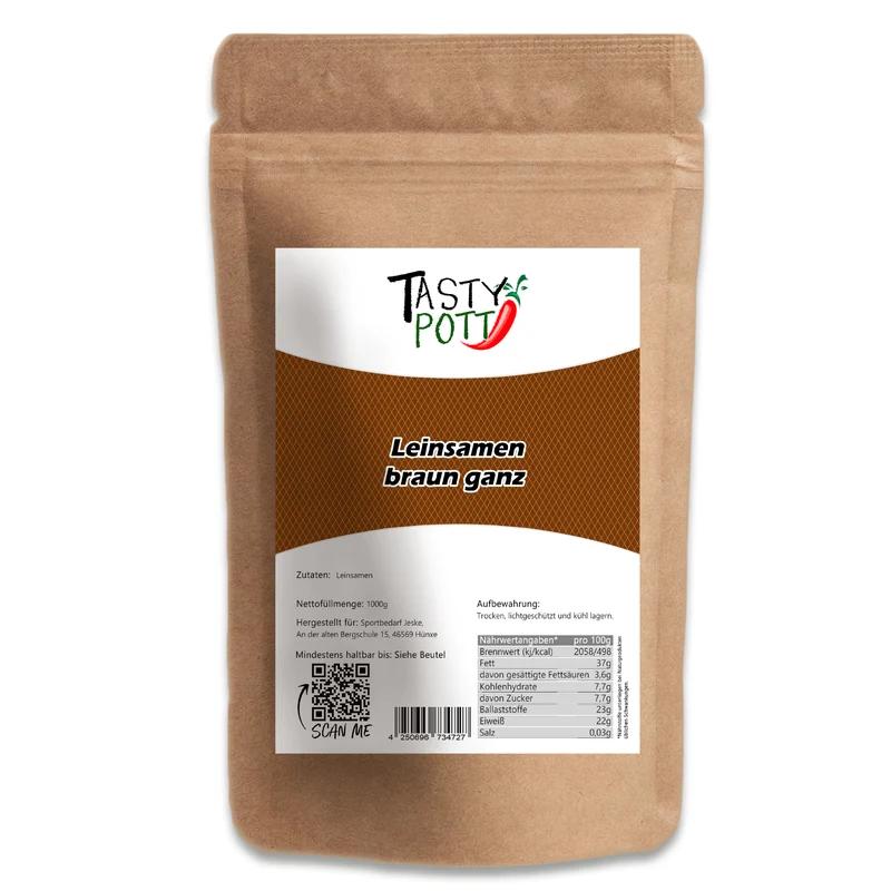 Tasty Pott Bio Leinsamen Braun, ganz - im Beutel