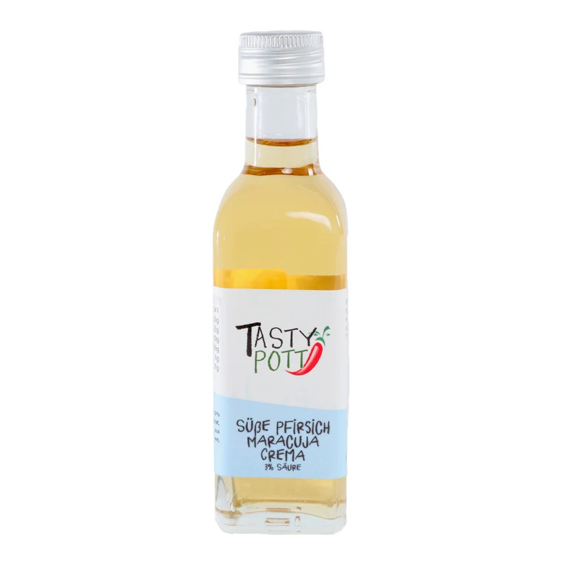 Süße Pfirsich Maracuja Crema - 3% Säure 100ml Flasche von Tasty Pott