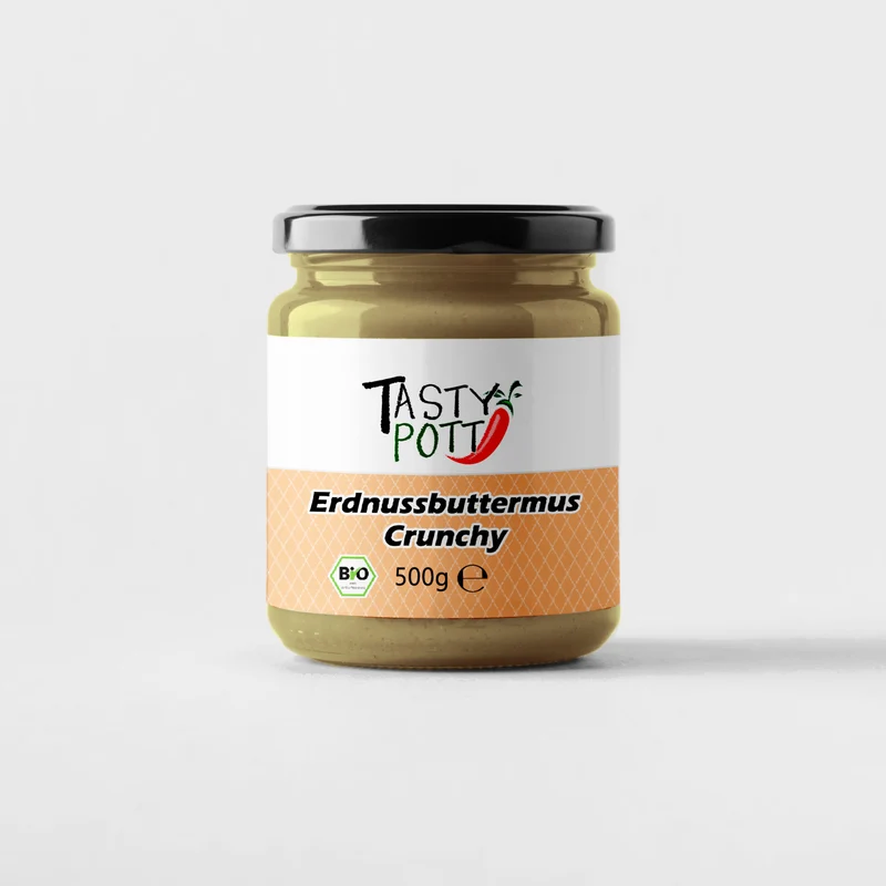 Tasty Pott Bio Erdnussbuttermus Crunchy - 500g Glas