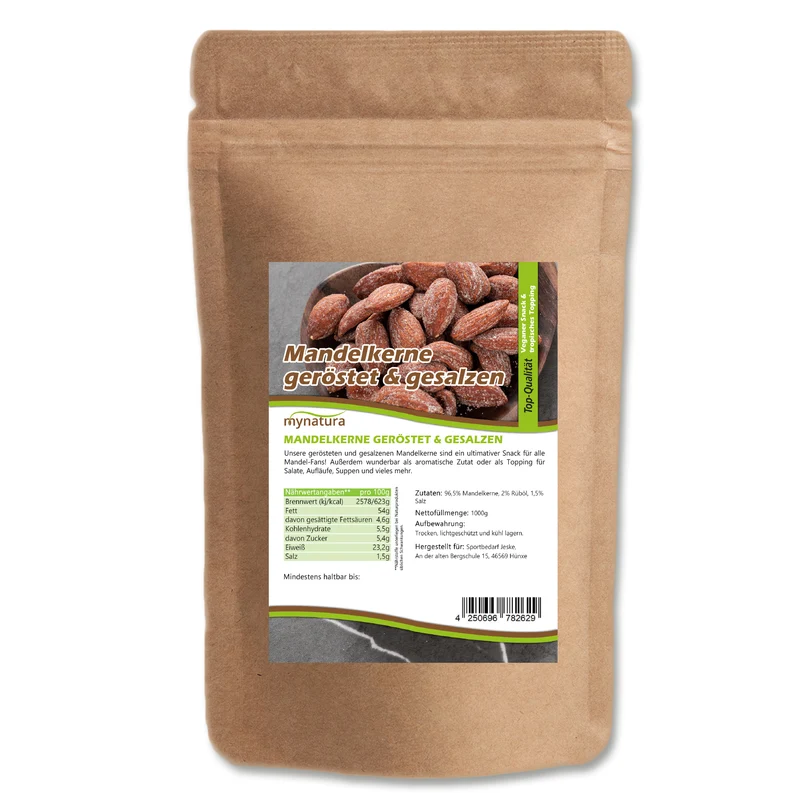 Mynatura Mandelkerne, geröstet in Öl und gesalzen 1Kg