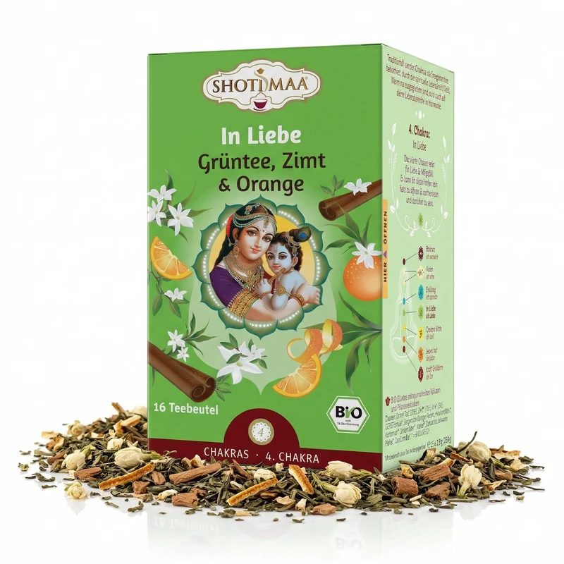 Shoti Maa Bio Ayurveda-Tee - In Liebe - Grüntee, Zimt & Orange, 28.8g