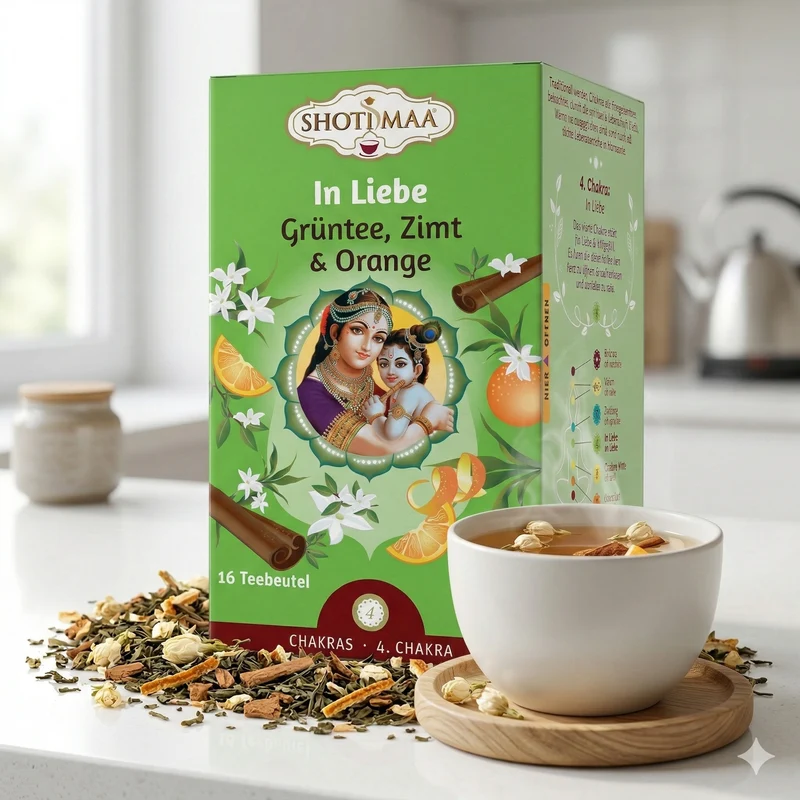 Shoti Maa Bio Ayurveda-Tee - In Liebe - Grüntee, Zimt & Orange, 28.8g