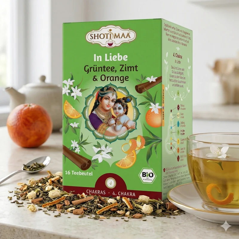 Shoti Maa Bio Ayurveda-Tee - In Liebe - Grüntee, Zimt & Orange, 28.8g