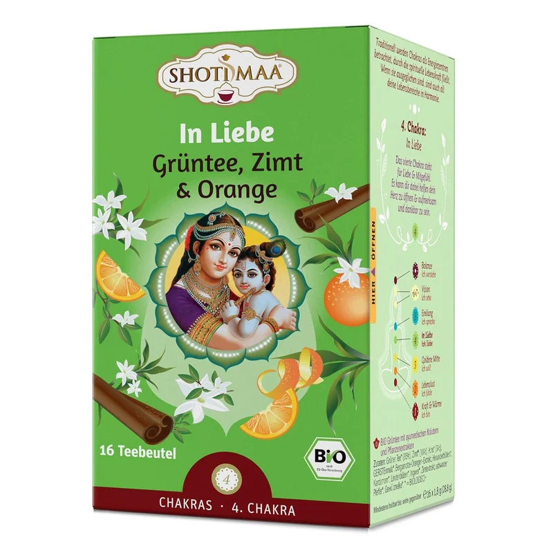 Shoti Maa Bio Ayurveda-Tee - In Liebe - Grüntee, Zimt & Orange, 28.8g
