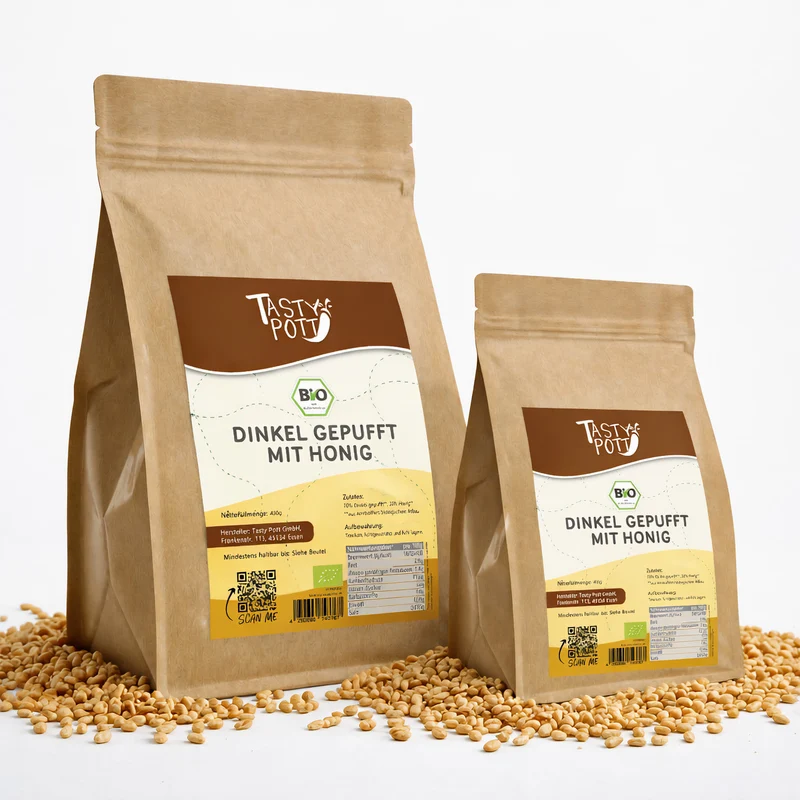Tast Pott Bio Dinkel gepufft mit Honig - 400g Beutel
