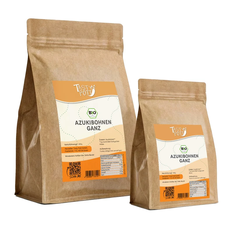 Tasty Pott Bio Azukibohnen ganz - 1kg - im Beutel