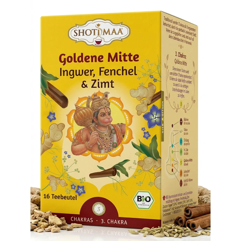 Shoti Maa Bio Ayurveda-Tee - Goldene Mitte - Ingwer, Fenchel & Zimt - 32g