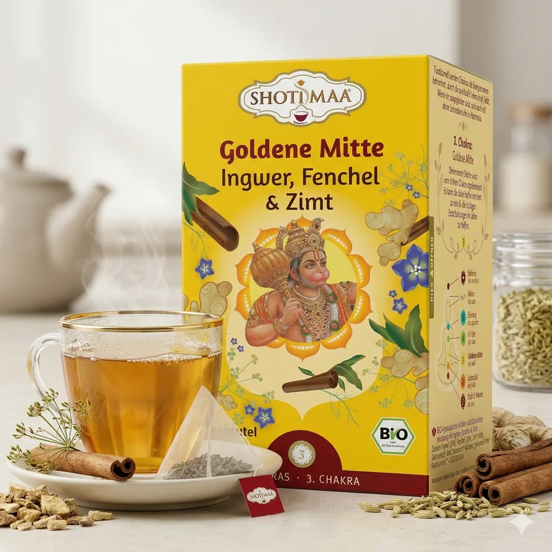 Shoti Maa Bio Ayurveda-Tee - Goldene Mitte - Ingwer, Fenchel & Zimt - 32g