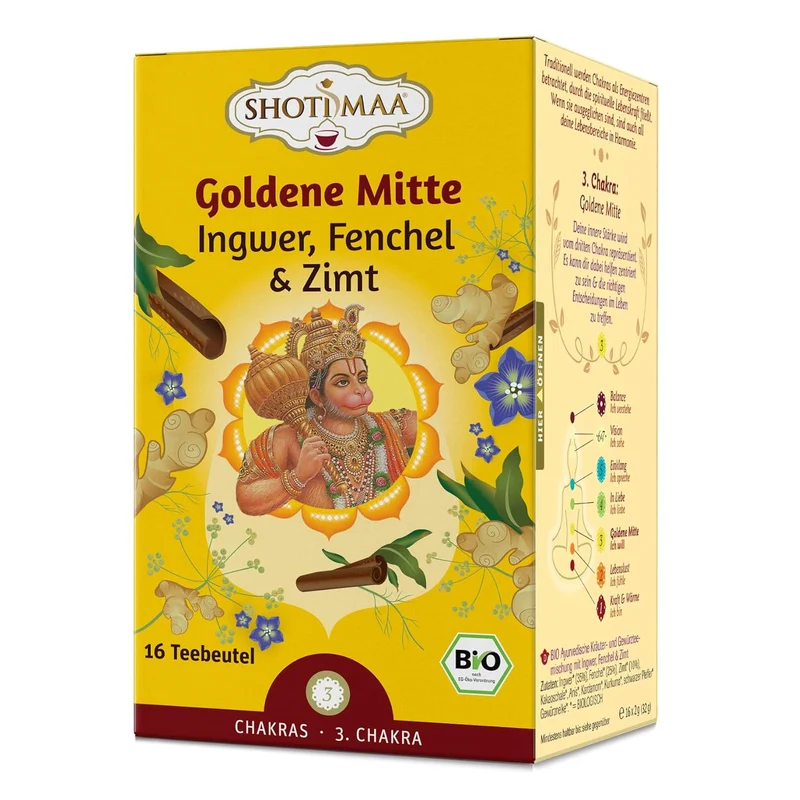 Shoti Maa Bio Ayurveda-Tee - Goldene Mitte - Ingwer, Fenchel & Zimt - 32g