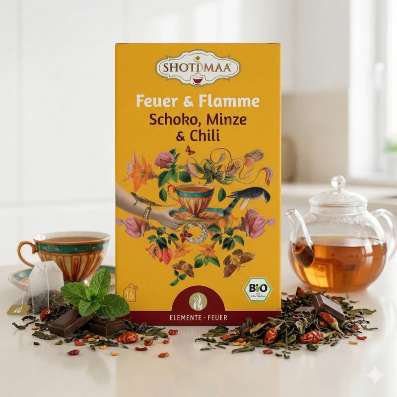 Shoti Maa Bio Ayurveda-Tee - Feuer & Flamme - Schoko, Minze & Chili 32g