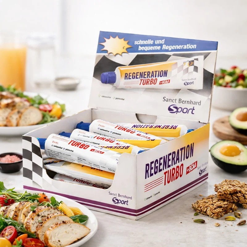 Sanct Bernhard Sport Regenerationsturbo + BCAA Box mit 18 Tuben