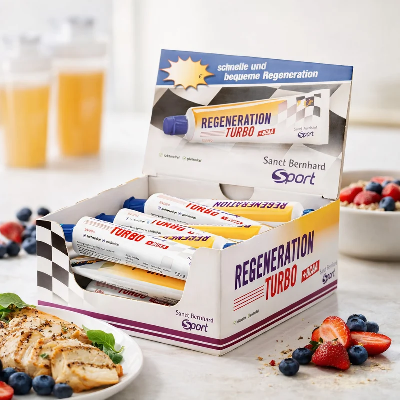 Sanct Bernhard Sport Regenerationsturbo + BCAA Box mit 18 Tuben