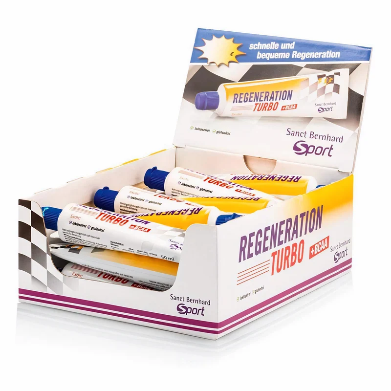 Sanct Bernhard Sport Regenerationsturbo + BCAA Box mit 18 Tuben