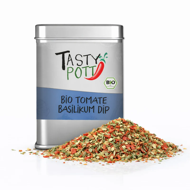 Tasty Pott Bio Tomate Basilikum Dip Gewürz - 75g Dose